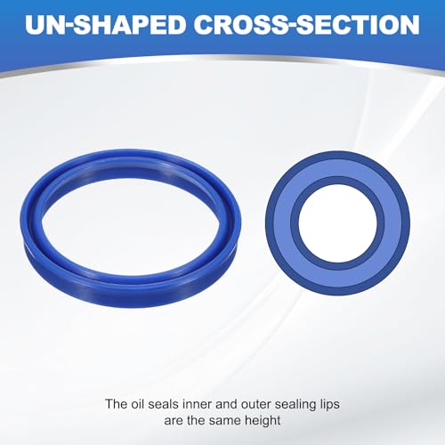 Radial Shaft Seal, 50mm ID x 60mm Od x 8mm Breedte, 2st PU Seal voor industriële lagerpompen, Piston, cilindercilinder cilinder, blauw 5