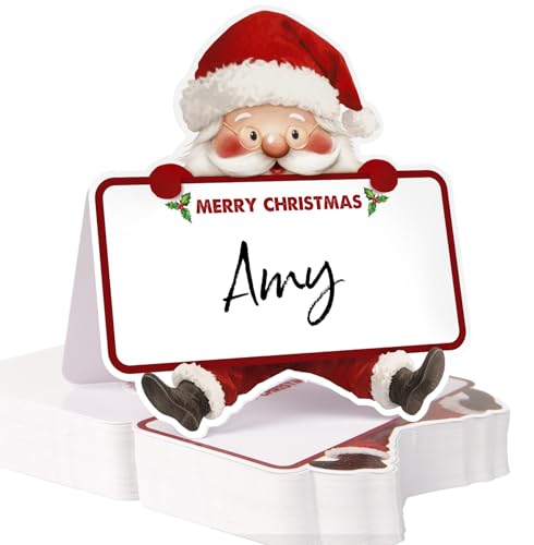 50 Stks Kerstplaats Kaart Santa Claus Tafel Zitkaarten Papier Naam Kaarten Voor Kerst Tafel setting Verjaardag Xmas Bruiloft Diner partij levering