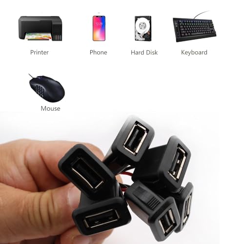 Verpakking van 10 USB-A socket 2-draads flush-mounted type A socket, USB-A socket voor paneelmontage 3A snellader type A socket met klik groef gesp 5