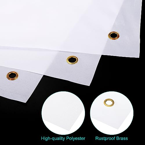 Grote Blanco Banner en tekenen, 4 stuks Polyester Sublimatie Banners met Hangende Touw voor Business Outdoor Wall Vlag Schilderbare DIY Banner tekenen, Wit 2x4 Voeten, 2x6 Voeten 3