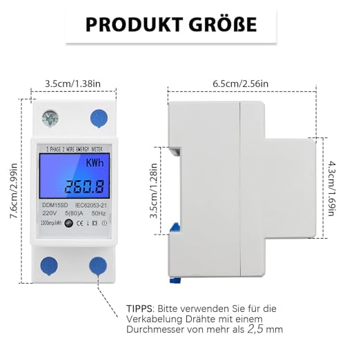 Elektrische digitale meter Home Energiemeter Single Fase Din Rail Type Energie Meter Kwh LCD Digital Kilowatt Hour Backlight