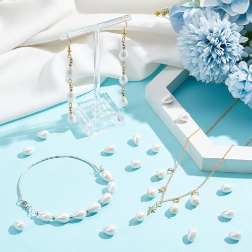 37 st Natural Pearl Beads, 10.5x7.5mm Drop Shell Kralen Strands Zoetwater Cultuur Kralen Kralen voor Oorbellen Hangers Sieraden maken, Gat: 0,7mm 5