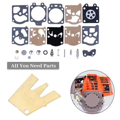 Gasizer Reparatie Kit voor Walbro K20-WAT, met Gas Disk, Husqvarna 55 51 455 460 Rancher Echo Poulan Pro Homelite 026 Kettingreinigingsdeel