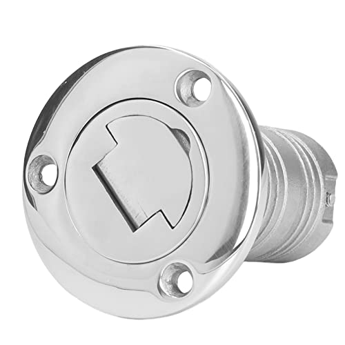 38mm Boat Deck Fuel Filler, Roestvrij staal Marine Gas Caps met Keyless Cap, Waterinjectiehaven voor boten Vrachtwagens Caravans Trailers(WATER)