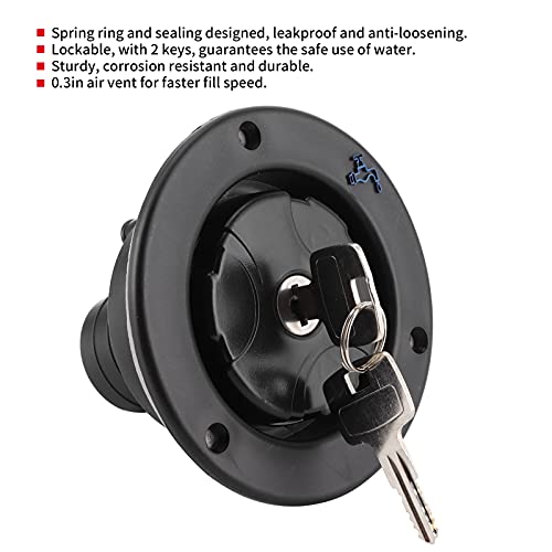 Water Filler Cap Zwaartekracht Zoetwater Inlaat Lockable Leakproof Water Filler Cap met 2 Sleutels voor RV Caravan Camper