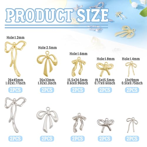 20 stuks holle strik bedels diverse strik hangers legering unieke strik bedels voor doe-het-zelf oorlog ketting opknoping ornamenten sieraden maken 4