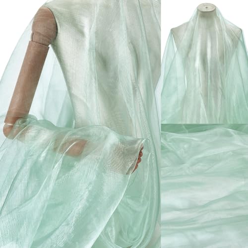Organza Stof voor Bruiloft, 1.5x1m Organza Fabric Sheer Bruid Solid Doorschijnend voor bruiloft Fotografie Achtergrond Dress Party, Medium Aquamarine 5