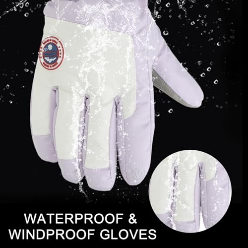 Winter Ski Sneeuwhandschoenen, Waterdichte Winter Warming Handschoenen Touch Scherm Skiën Werk Handschoenen voor Vrouwen 5