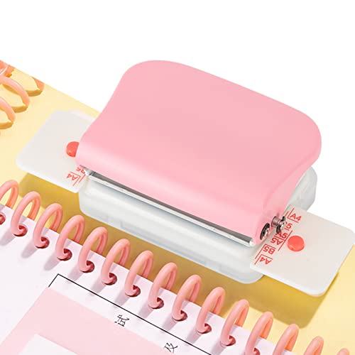 Roze 30 hole los blad papier puncher, Punch 5 vellen in een keer, voor het boren van binnenpagina's, handmatige punchmachine dagelijks papier puncher 5