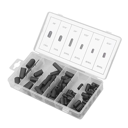 80 stuks Vacuum Hat Plug Assortiment Kit Leakproof Vacuümhoed Rubber hittebestendig zwart 5