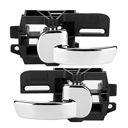 Linker interieur deurkruk, deurkruk dragen Glossy Chrome Lever links en rechts interieur deur handvat Kit voor Nissan Qashqai 2004-2007 5