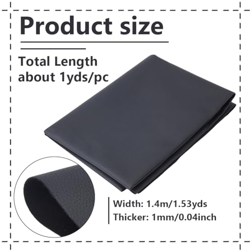 Leerstof Stof Stof 1.4 x 0,9 m 1 mm Dikke Zachte Faux lederen Rolls voor het bedekken van DIY ambachten Naaien Zwart