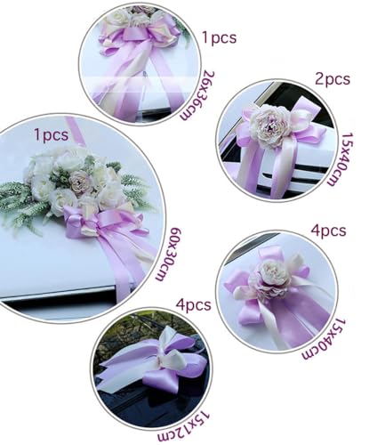 Auto juwelen, motorkap, bruiloft auto decoratie, rozen, bloemen, bruiloft decoratie, auto decoratie, bruiloft, auto, bloemenslinger, trouwauto, decoratie, bruiloft, auto, sieraden bloemenslinger, goud 5