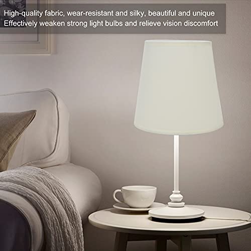 European Style Lampschade, 2 stuks, Cilindrische stof Lampschade, E14 Kroonluchter, Tafellamp, Vloerlamp, Slaapkamer, Woonkamer, Kantoor, Kamer, Kleurkeuze (Wit) 3