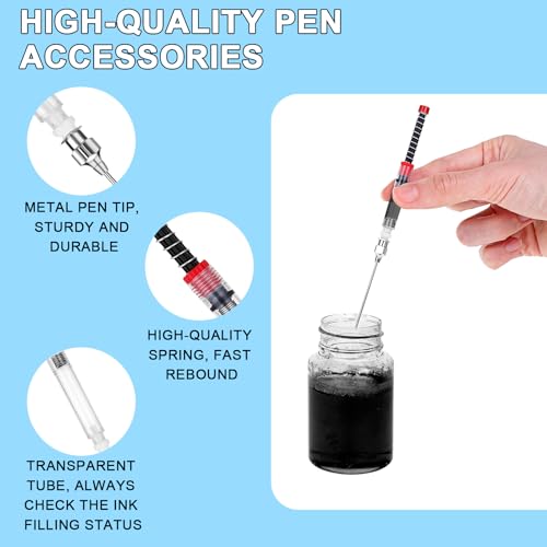 Verpakking van 6 fontein Pen, inktspray Refill, 3,4mm Drill Diameter, fontein Pen, Converter, inkt fontein Pen, Blunt naald Tip spuit voor fontein Pen 3