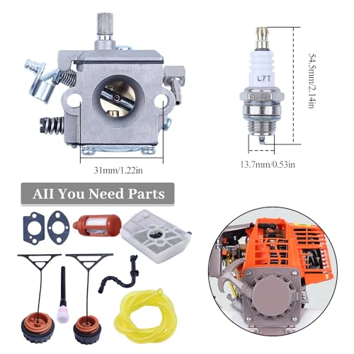 Brandstof voor Stihl 028 028AV 028SUPER 028AVSEQW 028AVSEQWB Vervangt Tillotson HU-4, met luchtfilter, oliefilter, olieslang, brandstofslang, bougie