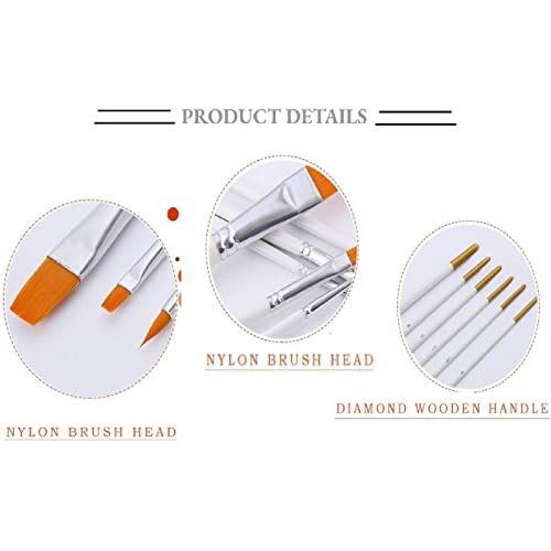 6 stukken borstelset Nylon borstelset voor acrylverf aquarel olie make-up Cosplay Party Flash Tattoo Body Painting Halloween 5