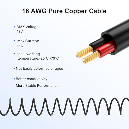 16AWG Sigarettenaansteker GX16 2 Pole Cable 12V Man tot vrouw Connectable Industrial Round Connector Aviation Plug 10FT/3Meter (GX16 2 Pole) 4