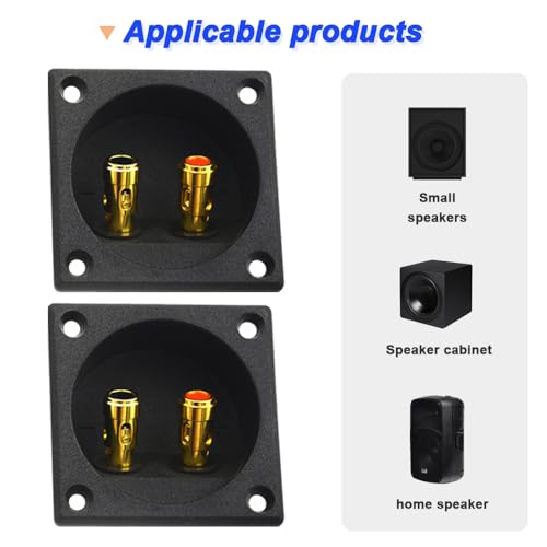 3.1 Inch Speaker Box End Connector Ronde Bushings met mandklemmen voor Subwoofer, Banana Plug, Schroeven (verpakking van 6) 3