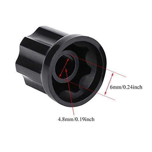 10 st. Volumecontrole Knob D gevormd Shaft Hole Tone Speed Control Knob Caps voor Electric Bass Guitar 3