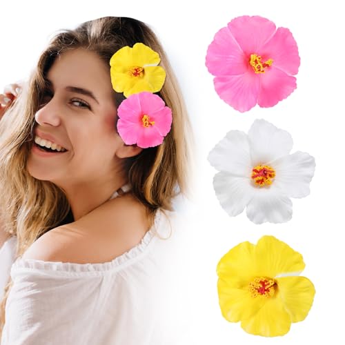 3 stuks Hawaii Hair Clips Bloemen 10 cm Hair Clip Plumeria Hibiscus Flower Clip Boho Zomer bruiloft Haarclips voor vrouwen bruiloft partij vakantie strand accessoires