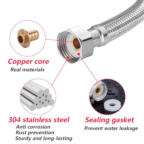 1 stuk 10cm flexibele kraanverbindingsstukken, G1/2 inch Vrouwelijke draad x G1/2 inch Aansluitslang voor mannen, voor toiletten, kranen 4