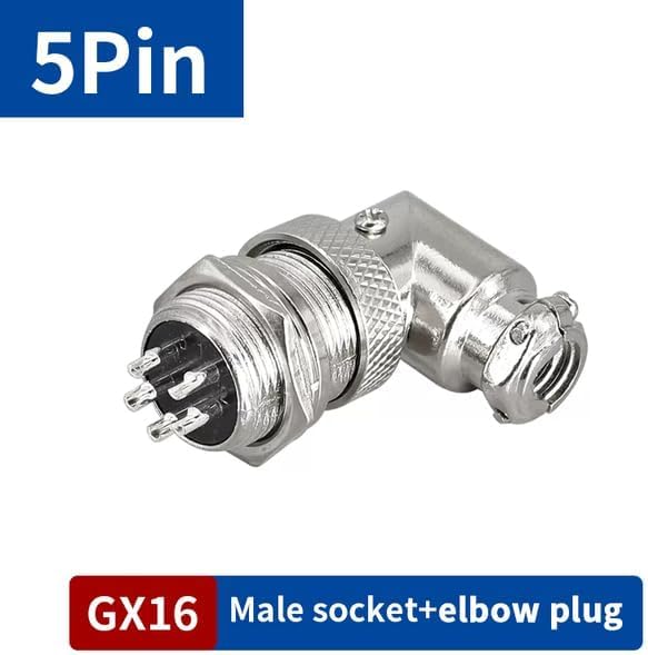 GX16 5Pin Rechte Hoek luchtvaartconnector, 16mm 90 Degree Solder Man Vrouwelijke Panel Mount Aviation Plug Cable Connector (GX16 5Pin)