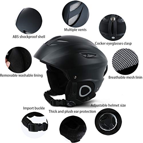 Skihelm voor volwassenen, verstelbare fietshelm, Snowboardhelm, Wintersporthelm, Thermische uitrusting, sneeuwhelm 4