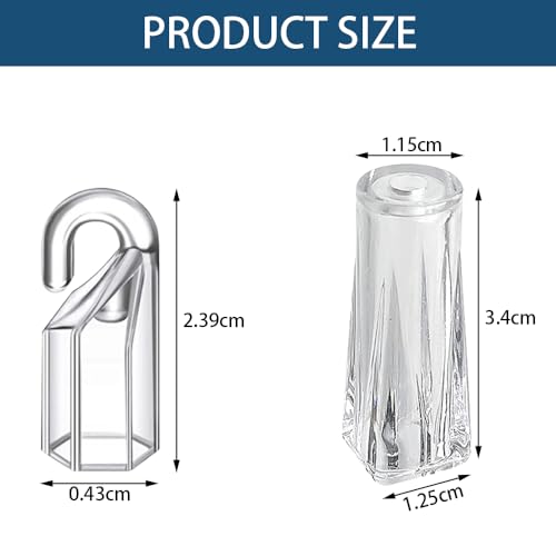10Stuks Wandtip Haak Mouw Clear Plastic Shepherds Hook Verticaal Blind Tand Vervanging Onderdelen Kit met Haak en Grip voor Blind Curtain Opener Blind Wand Vervanging Onderdelen Kit