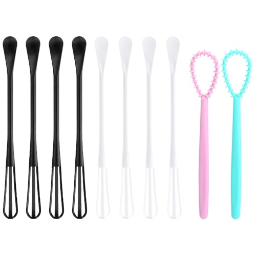 10Stuks Kleine Whisk 2 in 1 Mini Whisk Multifunctionele Siliconen Herbruikbare Mini Suiker Lepel Handleiding Kleine Menggereedschappen Set voor koken Mengen Beating Ingrediënten Mengen Sausen