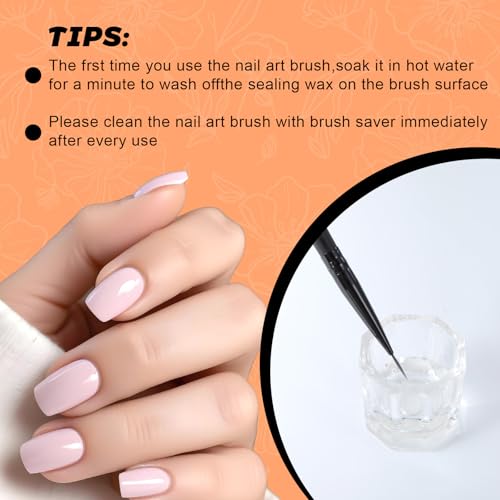 Verpakking van 8 Gel Penselen voor Nagels, Gel Nail Design, Accessoires, Nail Art Penselen, Line Pen voor Nail Polish, Dots, Schilderen, Gel, Nail Art Brush, Schilderen Brush voor meisjes en 5