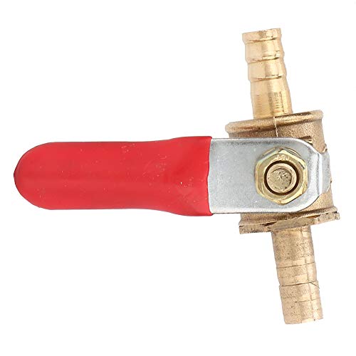 5PCS Brass Water Mini Ball Valve Off Switch, 1/4 inch PT Mannelijke Thread + Barb Quick Coupling On/Off Shutdown Drain(6mm) 4