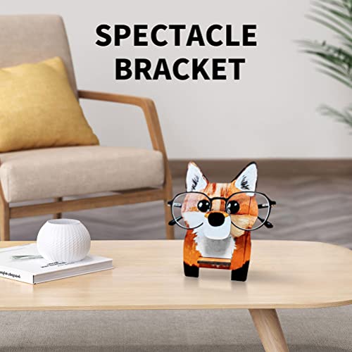 Houten glazen Spectacle houder Fox Shape glazen Weergave Rack Home Bureau Bureau Decor Bureaublad glazen houder Stand, Neus Shaped glazen houder 3