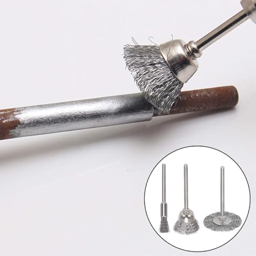 Zee 36 st Messing Staal Polijsten Roterende Gereedschappen Potlood Staalborstel, Beker Staalborstel 1/8" (3mm) Shank voor Dremel Polishing Accessoires 5