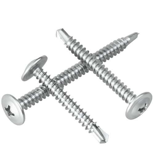 50 st Roestvrij stalen boor Schroeven Plate Schroeven Zelfboren Schroeven Phillips Ronde kop Boorschroeven set met M4.2x50m m 3