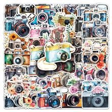 Retro Camera Stickers voor tieners Volwassenen 50 stuks Retro Camera Waterdichte Vinyl Stickers Set Auto Motorfiets Fiets Skateboard Snowboard Bagage Laptop Koffer Helm Motorfiets Motorrijwiel