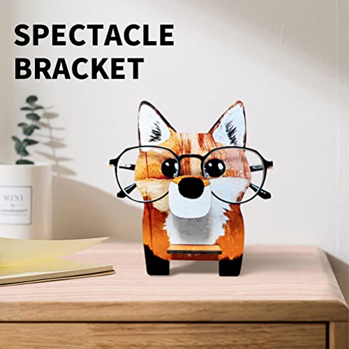 Houten glazen Spectacle houder Fox Shape glazen Weergave Rack Home Bureau Bureau Decor Bureaublad glazen houder Stand, Neus Shaped glazen houder 4
