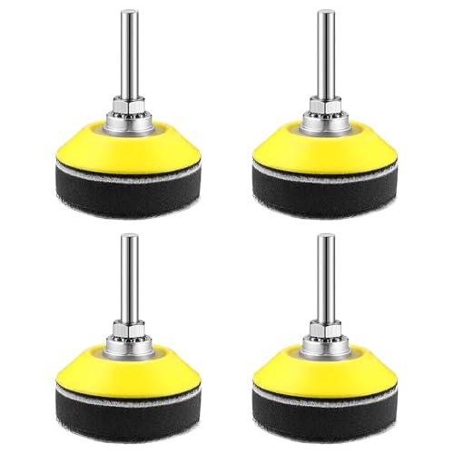 Zee 4 stuks Schuren Schuurschijven Pads Zachte Terug Velcro Pad voor 50mm Schuurschijven 1/4 Inch Shank Drill Bijlage Foam Layer Buffer Pad