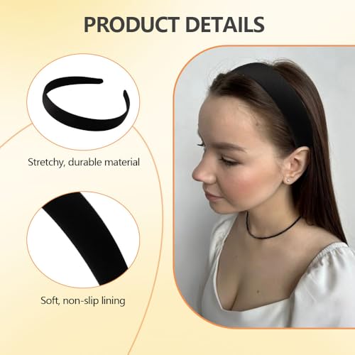 4 st. Comfortabele brede harde hoofdband, 1,5cm/2cm Breed Vintage Solid Hair Band voor meisjes en vrouwen, Classic Basic Simple Hairband voor meisjes, Plastic Fashion No Slip Headband 3
