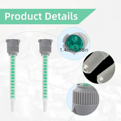 Verpakking van 10 statische mixers, 1:1 mengmondstukken voor 2K lijm, 91 mm epoxyhars lijm, mengen tuit kunststof lijm, statische mengmondstuk, mengmondstukken voor 2K lijm, twee-componenten lijm, mengen 3