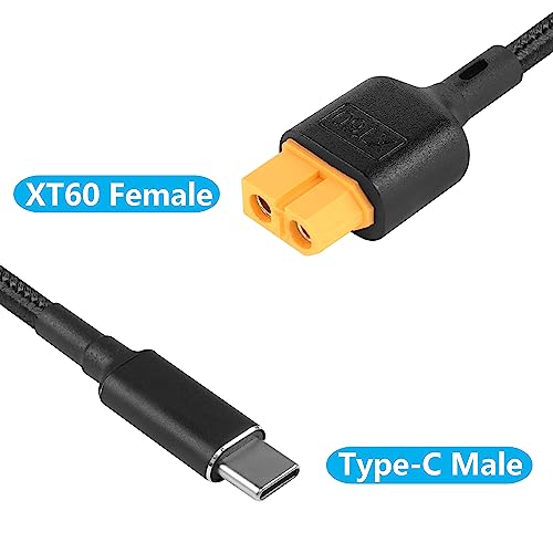 Type C naar XT60 Laadkabel 19.6 Inch USB C naar XT60 Busadapterkabel voor drone, Model, Energieopslag, Outdoor Current, Solar Battery Etc (0,5m) 3