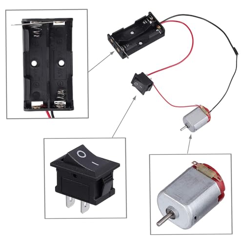 Zee 95-Piece Mini elektrische motor Set, Mini DC Motoren 1.5V-3V 24000rpm met 6 st Mini Motor en 6 st AA Batterijhouder en Propeller voor DIY Science Lab Project 3