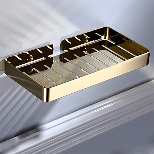 Bad Rack Opslag,Wall Holder Roestvrij stalen houder Drain Rack Rack,Combo Organizer mand voor Badkamer keuken Shampoo Zeep (Goud)