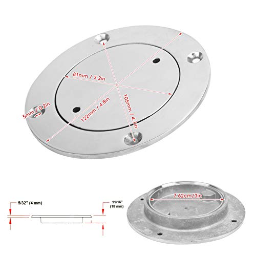 Dekplaat, 3 inch roestvrij stalen dekdeksel Roestvrij stalen inspectie Hatch met sleutel voor hardware accessoire voor marine boten