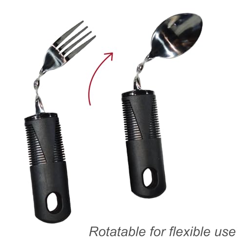 Parkinson's Cutlery Cutlery for Seniors, Parkinson's Tool for Artritis Parkinson's, Tool for Disabled People, with Thick Handle, Easy to Grip, Can Be Bent and Used 4