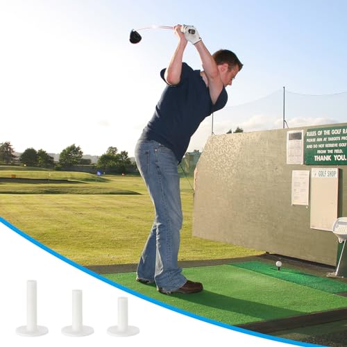 3.5 Inch Rubber Golf Tee, 3 Pack Tall Training Driving Range Tee Stabiele balhouder voor Outdoor Indoor Hitting Mat, Wit 4