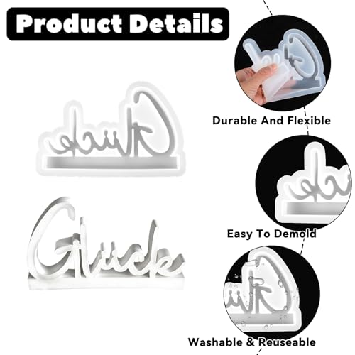 Gelukkige siliconen vormen, gietvormen, Siliconen vormen, Brieven, Siliconen vorm, Hars, Plaster vormen, Kaarshouder, Craft Beton, Letter vormen voor Home Decoraties, DIY 3