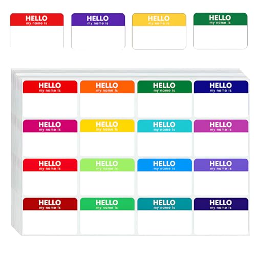 Verpakking van 160 7,5 x 5 cm Naam Sign Stickers Rechthoek Schrijfbaar Hallo Mijn naam is Stickers voor school, kantoor of thuis