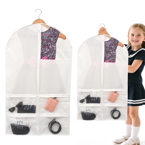 Kledingzak meisjes Grote Zichtbare Capaciteit Witte Venster Kleding Bag ademende stofdichte kleren Covers voor rokken Baljurken