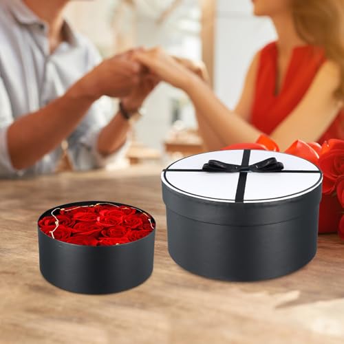 4 stuks ronde dozen, ronde kartonnen dozen, ronde dozen met deksels, kleine ronde papieren dozen voor het opslaan van accessoires, bruiloft, verjaardag, partij 5